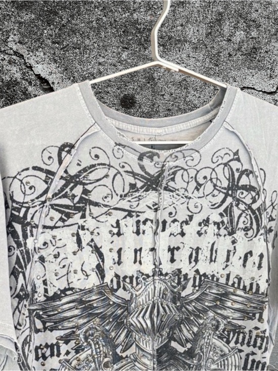 Affliction Other - Affliction Men's Riveted Grey Graphic Short Sleeve Tee Size XL